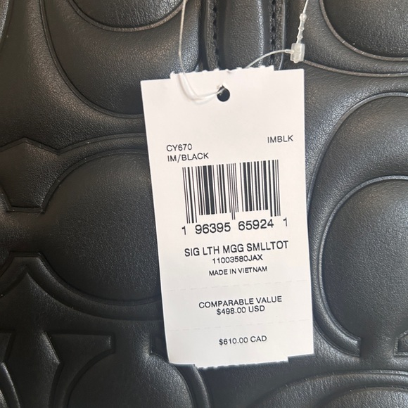 NWT!! Coach Women Maggie Small Tote Bag Satchel In Signature Black Leather CY670 - Picture 5 of 8